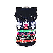 Pet Life LED Patterned Holiday Pet Hoodie in Black
