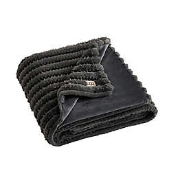 UGG® Halie Faux Fur Throw Blanket in Charcoal