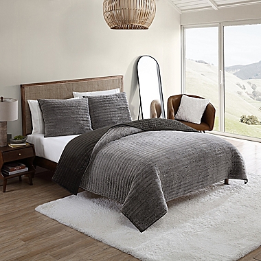 UGG&reg; Polar 2-Piece Reversible Twin Quilt Set in Chocolate Tipped. View a larger version of this product image.