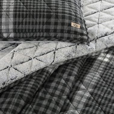 UGG&reg; Westwood 3-Piece Reversible King Quilt Set in Charcoal. View a larger version of this product image.