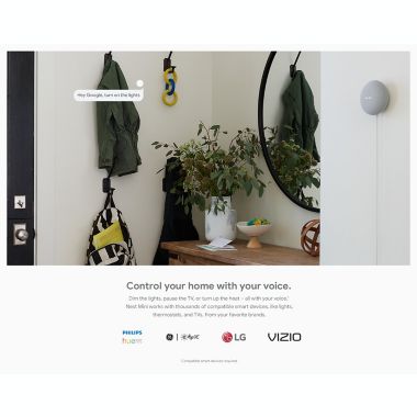 Google Nest Mini 2nd Generation with Google Assistant in Chalk. View a larger version of this product image.