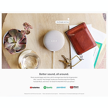 Google Nest Mini 2nd Generation with Google Assistant in Chalk. View a larger version of this product image.