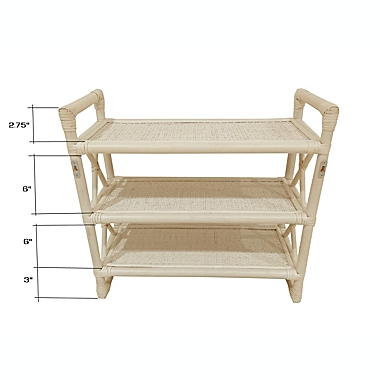 Everhome&trade; Brooks Rattan Wall Shelf in White Wash. View a larger version of this product image.