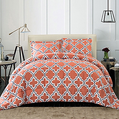 Jasper Haus Elodie 3-Piece Full/Queen Comforter Set in Coral. View a larger version of this product image.