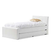 Baxton Studio Paula Twin Faux Leather Trundle Bed in White