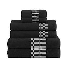 Jasper Haus Patzi 6-Piece Bath Towel Set in Black