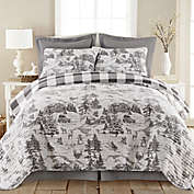 Levtex Home Winter Sleigh 3-Piece Reversible King Quilt Set in White