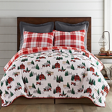 Levtex Home Farmhouse Plaid 2-Piece Reversible Twin Quilt Set in White. View a larger version of this product image.