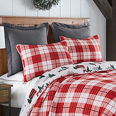 Levtex Home Farmhouse Plaid 3-Piece Reversible King Quilt Set in White. View a larger version of this product image.