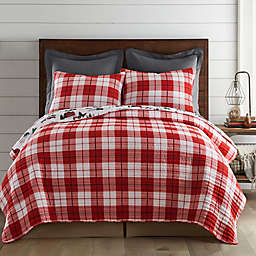 Levtex Home Farmhouse Plaid 3-Piece Reversible King Quilt Set in White