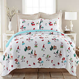 Levtex Home Gnome Village 2-Piece Reversible Twin Quilt Set in White