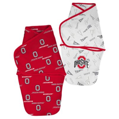 Ohio State University 2-Pack Baby Cocoon Wrap Swaddle in Red/White