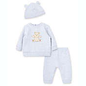 Little Me&reg; 3-Piece Bear Quilt Pant Set with Hat in Heather Grey