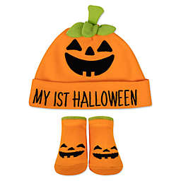Little Me® Size 0-3M 2-Piece My First Halloween Socks and Bootie Set in Orange
