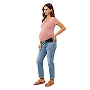 A Pea in the Pod&reg; Small Luxe Side Ruched V-Scoop Maternity Tee in Old Rose
