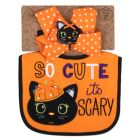 Alternate image 1 for Baby Essentials 2-Piece "So Cute It's Scary" Halloween Bib and Bow Set
