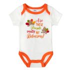 Alternate image 0 for Baby Essentials Size 12M Are These People My Relatives Bodysuit in White