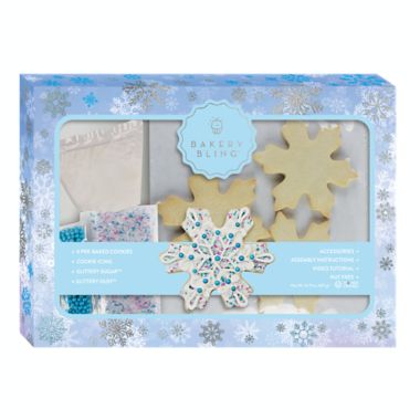 Bakery Bling&trade; Snowflake Cookie Kit in Blue. View a larger version of this product image.