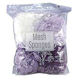 Wash It Pro 4-Piece Mini Mesh Sponges in Purple/White