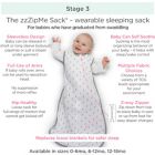 Alternate image 7 for SwaddleDesigns&reg; Small zzZipMe&reg; Hedgehogs Fleece 2-Way Zipper Sleeping Sack in White/Black