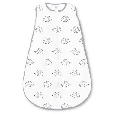 SwaddleDesigns&reg; Small zzZipMe&reg; Hedgehogs Fleece 2-Way Zipper Sleeping Sack in White/Black. View a larger version of this product image.