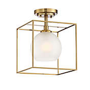 Designer&#39;s Fountain&reg; Cowen 1-Light Semi-Flush Mount Pendant in Brushed Gold