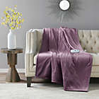 Alternate image 1 for Serta&reg; Plush Heated Throw Blanket in Purple
