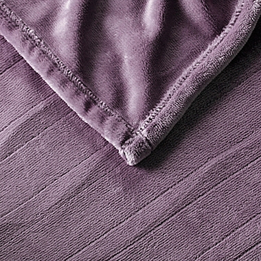 Serta&reg; Plush Heated Throw Blanket in Purple. View a larger version of this product image.