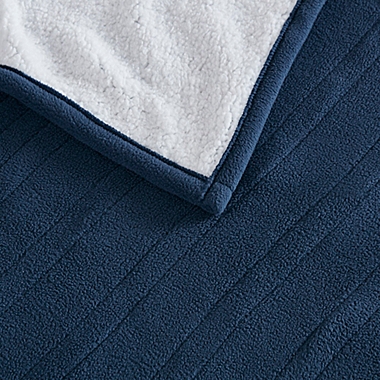 Serta&reg; Fleece to Sherpa Heated King Blanket in Blue. View a larger version of this product image.
