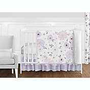 Sweet Jojo Designs&reg; Floral Purple Fitted Crib Sheet in Lavender/Grey