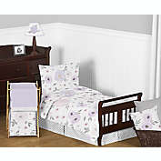 Sweet Jojo Designs&reg; Watercolor Floral 5-Piece Toddler Bedding Set in Purple/Grey