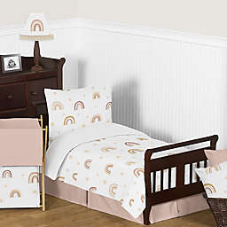 Sweet Jojo Designs® Boho Rainbow 5-Piece Toddler Bed Set in Pink/Taupe