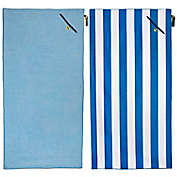 BeachTech 2-Piece High Performance Beach Towel Set in Light Blue/Dark Blue