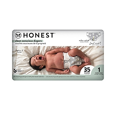 Honest&reg; Size 1 35-Count Panda Print Disposable Diapers. View a larger version of this product image.