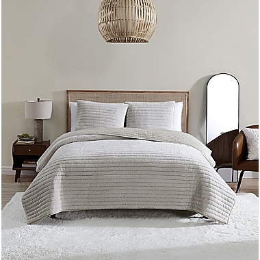 UGG&reg; Polar 3-Piece Reversible King Quilt Set in Oatmeal Tipped. View a larger version of this product image.
