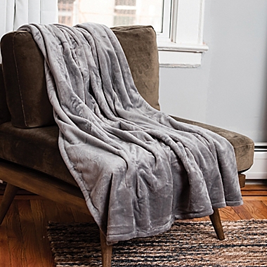 Brookstone&reg; N-A-P&reg; Heated Throw in Grey. View a larger version of this product image.