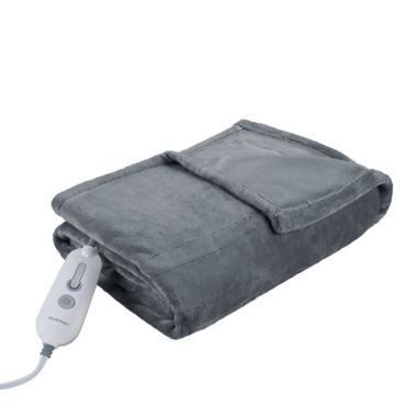Brookstone&reg; n-a-p&reg; Heated Throw in Dark Grey. View a larger version of this product image.