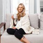 Alternate image 1 for Brookstone&reg; n-a-p&reg; Heated Throw in Cream