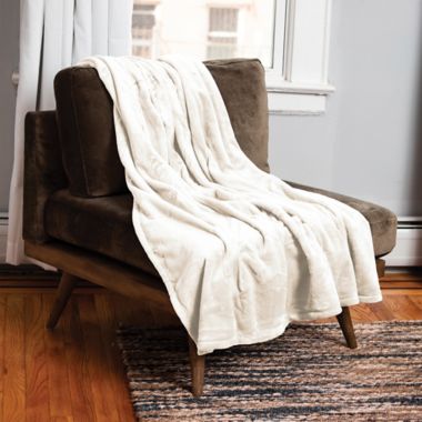 Brookstone&reg; n-a-p&reg; Heated Throw in Cream. View a larger version of this product image.