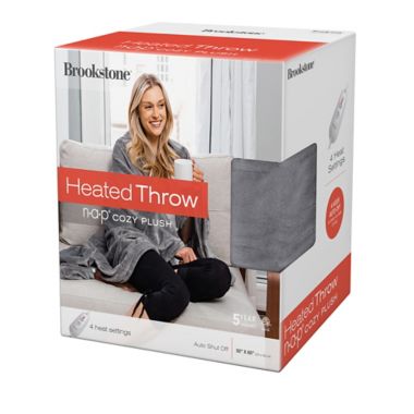 Brookstone&reg; n-a-p&reg; Heated Throw in Cream. View a larger version of this product image.