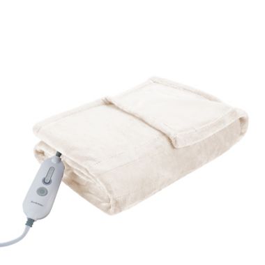 Brookstone&reg; n-a-p&reg; Heated Throw in Cream. View a larger version of this product image.