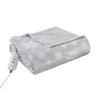 Alternate image 0 for Brookstone&reg; n-a-p&reg; Heated Throw in Grey Snowflake