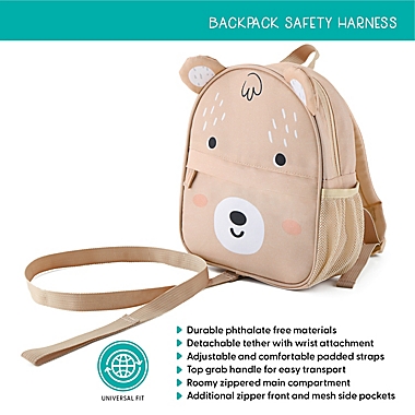Belle ON THE GO Bear Backpack Leash in Brown. View a larger version of this product image.