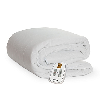 Brookstone&reg; Heated King Mattress Pad in White. View a larger version of this product image.