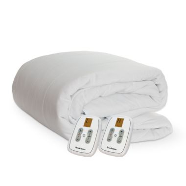 Brookstone&reg; Heated King Mattress Pad in White. View a larger version of this product image.
