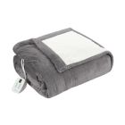 Alternate image 0 for Brookstone&reg; N-A-P&reg; Reversible Heated Faux Sherpa Queen Blanket in Grey