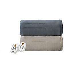 Brookstone® n-a-p® Reversible Heated Faux Sherpa King Blanket in Linen