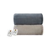 Brookstone&reg; N-A-P&reg; Reversible Heated Faux Sherpa Blanket