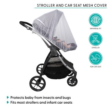 Belle&reg; ON THE GO Stroller and Car Seat Mesh Cover in White. View a larger version of this product image.