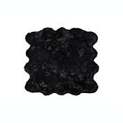 Luxe Gordon Faux Fur 6&#39; x 6&#39; Sheepskin Shag Area Rug in Black